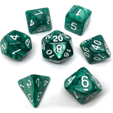 Набір кубиків Pearl 7 Dice Set - Зелений мармур