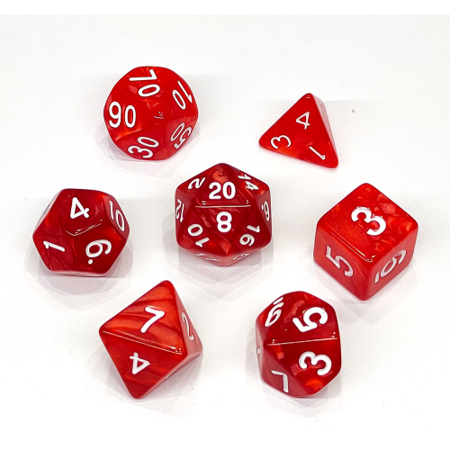 Набір гральних кубиків Pearl 7 Dice Set (Червоні)